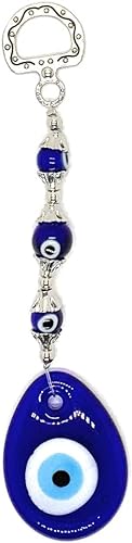 Miniatura 2 de LUCKBOOSTIUM Door Charm Evil Eye Keychain for Protection - Evil Eye Car Hanging Ornament and Rear View Mirror Accessories Azul, azul