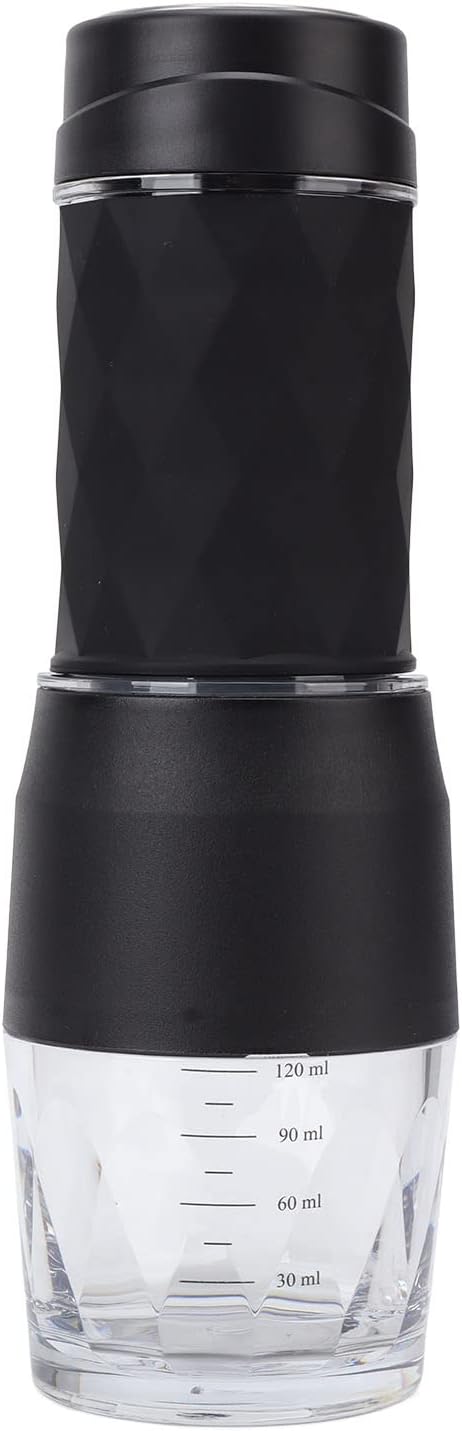 GLOGLOW 18bar Manual Coffee Maker Strong Pressure Nonslip Comfortable Compact Portable Camping Coffee Maker (Black)