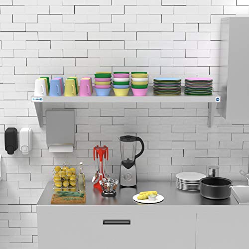 Image of KoolMore NSF Stainless Steel Wall Mount Shelf - Industrial Grade Metal Shelf for Commercial Restaurant Kitchens 12 x 48