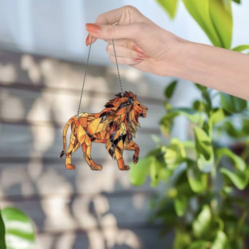 Image of Lion Acrylic Ornament Gift for Lion Lovers Christmas Wall Decor
