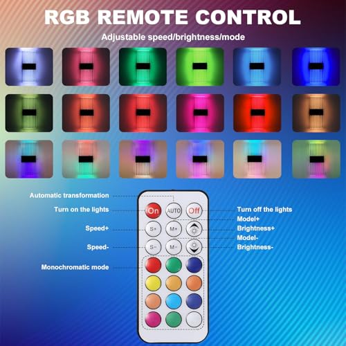 Aplique de pared regulable interior moderno cuadrado con luz RGB recargable 4