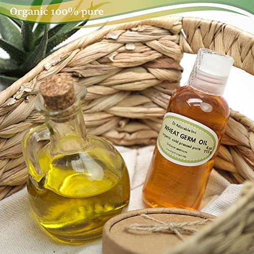 Wheat Germ Oil Unrefined Cold Pressed Organic Pure by Dr.Adorable 4 Oz