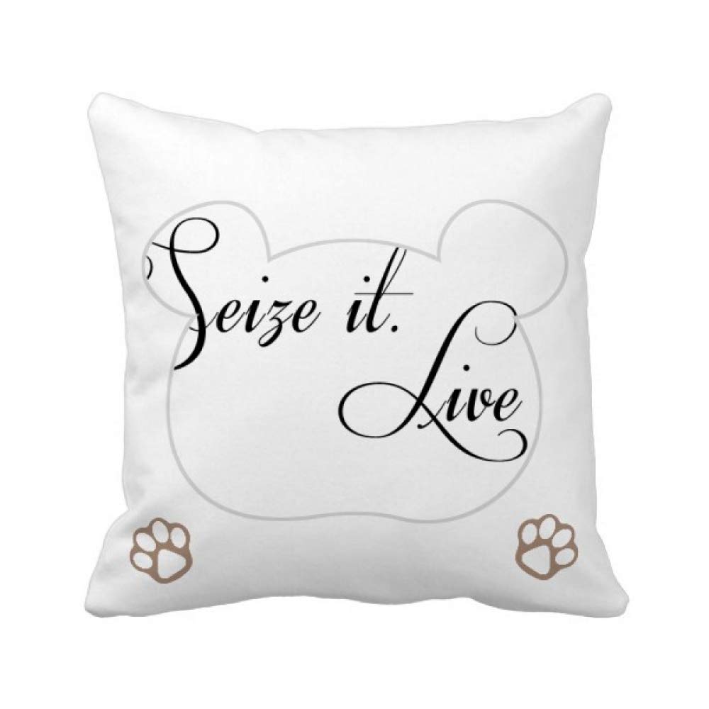 Housse de coussin Seize It Live It Bear pour un intérieur chaleureux et inspirant