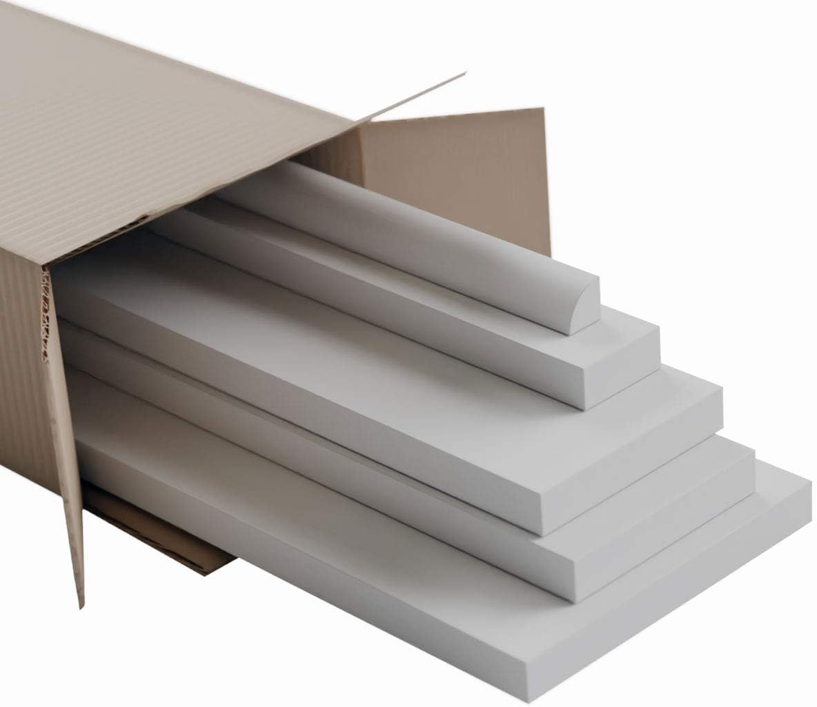 White PVC Shiplap Wall Paneling Kit, 96" Length