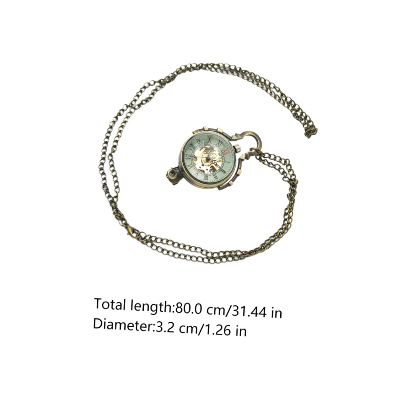 Orologio da Taschino e Stile Unico a Sfera Specchio Meccanico Vintage in Vetro e Catena da Collana, Design Creativo per Uomo e Donna