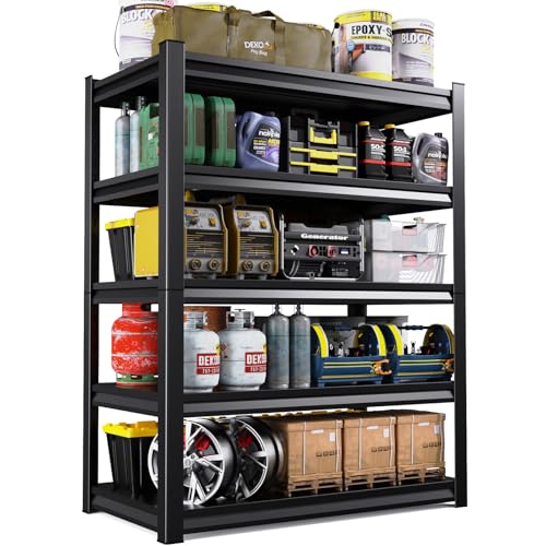 ZIWJHK 72''H Garage Shelving 2500lbs Heavy Duty Shelvings Metal Garage Storage Shelves 36''W Industrial Shelvin with Adjustable Shelves Storage Rack Shelving Unit for Industrial, Warehouse, Basement