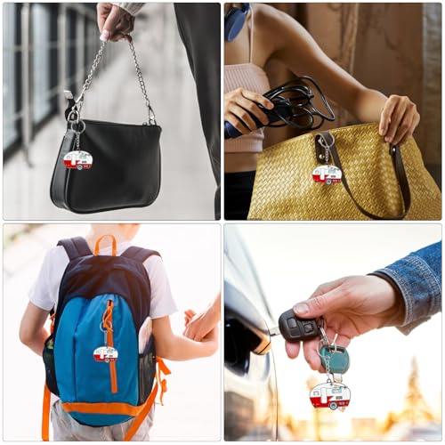 ZMDMAH 2pcs Wohnwagen SchlüSsel Karabiner, SchlüSselanhäNger Wohnwagen SchlüSselanhäNger Auto Damen, SchlüSselanhäNgers Wohnmobil, Camping Geschenke, AutoschlüSselanhäNgers, Geschenke für Camper