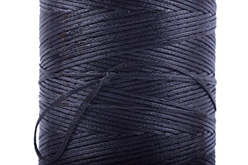 Konmay 1 Roll 150D/0.8Mm 283 Yards Black Flat Leather Sewing Waxed Thread For Leather Stitching/Bookbinding/Leather Repairing/Jewelry Making #TOP1