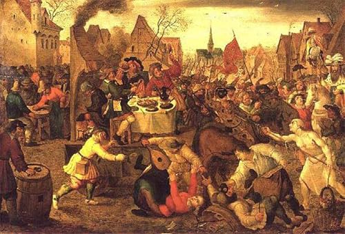 Tableau Toile Village Kermesse de Jan Brueghel pour Salon Élégant