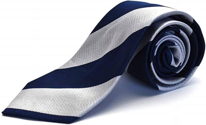 Amazon ネクタイ Flying Blue シルク 100 ストライプ ネイビー シルバーflb 0 ネクタイ 通販