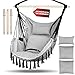Belle Silla Colgante Exterior con 3 Cojines Flecos Hamaca Resistente Silla Columpio Interior Columpio Colgante Silla Hamaca Columpio para niños y Adultos de hasta 300 kg
