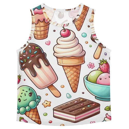susiyo Summer Ice Cream Popsicle Boys Sleeveless Tank Top Girls Athletic T Shirt
