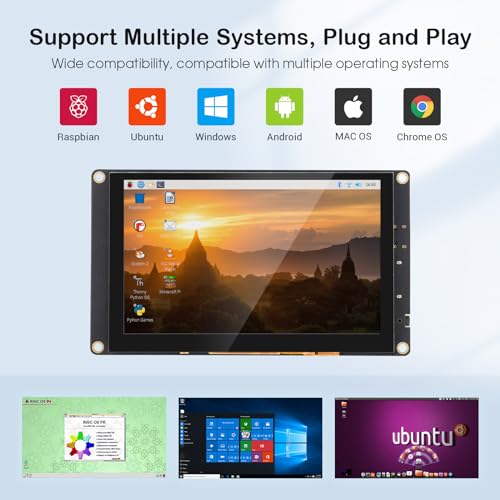 Touchscreen Monitor für Raspberry Pi, 5 Zoll Mini Monitor 800×480 HD IPS Raspberry Pi Display Kompatibel mit Raspberry Pi 5/4/3/2/1, PC, Jetson Nano - Monitor - Immagine 1