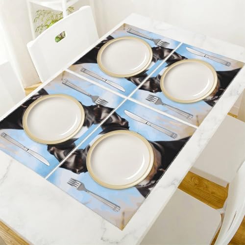 Sets de table Boston Terrier infroissables pour protéger contre la chaleur - 6