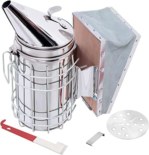 Gekufa Bee Hive Smoker Kit, Stainless Steel Smoker with Heat Shield