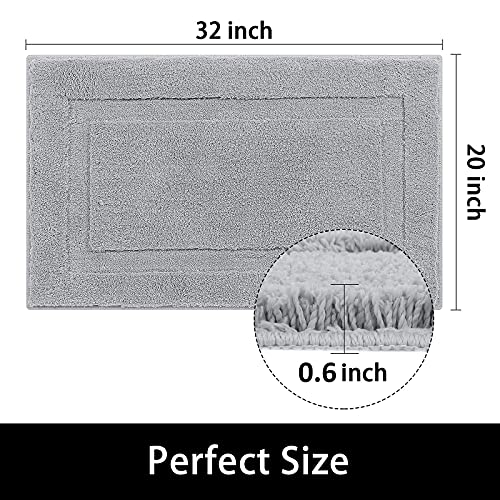 Shacos Super Soft Bathroom Rugs Sets Of 2 Pieces 20X32 Inch Bath Rugs Non Slip Plush Bathroom Mats Shower Rug Absorbent Bath Mat For Bathroom Washable, Light Grey #TOP1