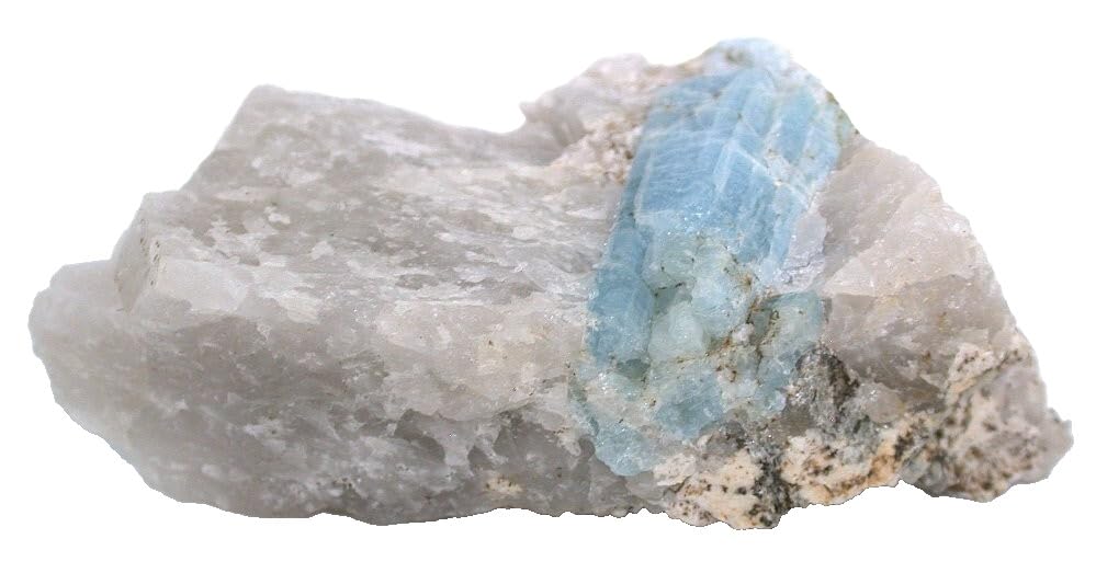 3 1/10 x 1 9/10 Inch Mexican Aquamarine Crystal Host Gemstone Specimen EBS9096