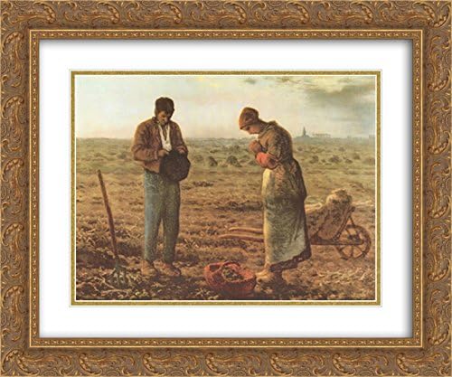 The Angelus, c.1859 2X Matted 22x20 Gold Ornate Framed Art Print by Jean Francois Millet