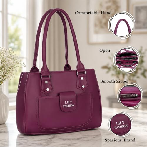 Image of Women's Handbag Shoulder Bag with Multiple Compartments, Zipper Closure & Front Pocket | Versatile Crossbody, Shoulder & Handheld Bag for Work, Travel & Daily Use