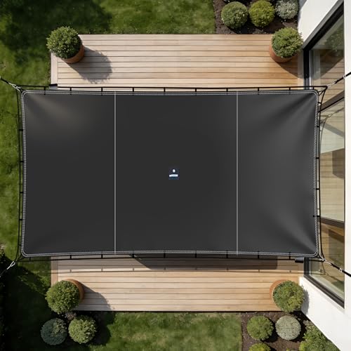 SIHAIAN Sun Shade Sail 10'x13' Waterproof Rectangle Double-Rope Shade Sail 500D Heavy Duty UV Block Sunshade Canopy for Backyards, Patios, Gardens, Outdoor Activities and Facility Black