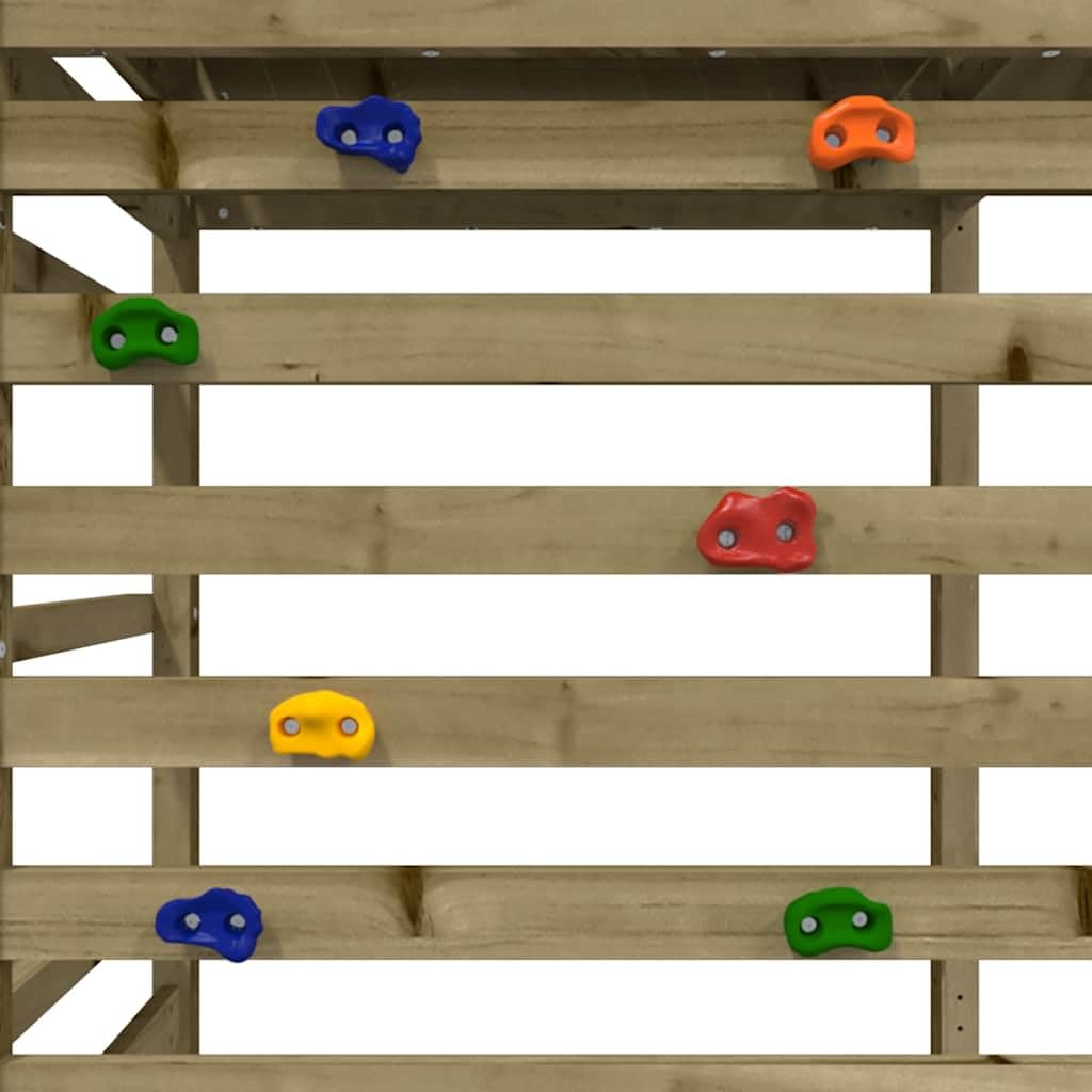 Torre da gioco in legno di pino impregnato in autoclave, con altalena