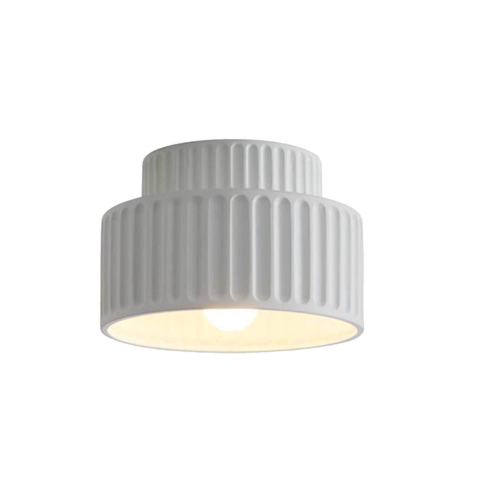 KXEcoLife LED Ceiling Light Fixture, Flush Mount Chandelier, Style Resin Wabi-sabi Cloakroom Lamp for Entryway Hallway Studio Restaurant Hotel Porch Living Room Balcony (Wh