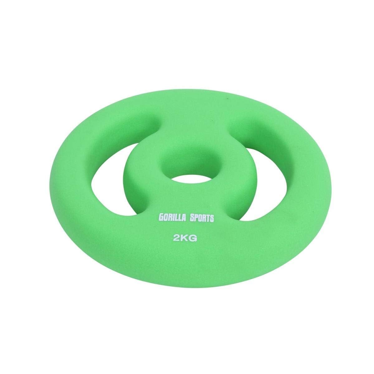 GORILLA SPORTS® Neopren Hantelscheiben - 2er Set, 2x1kg, 2x2kg, 2x3kg, 2x4kg, 2x5kg Gewichte, 30/31 mm Bohrung, mit Griffen, Gusseisen - Gewichtsscheiben, Hantelscheiben-Set