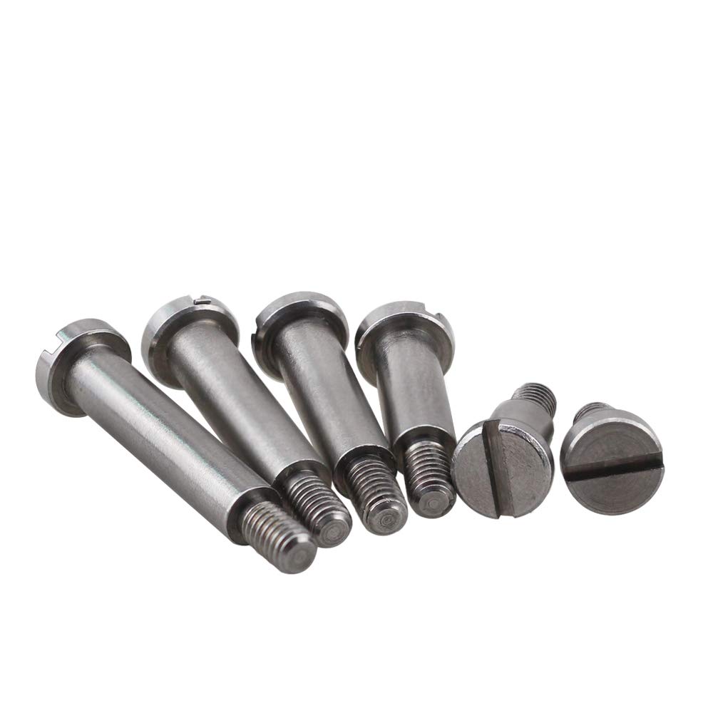 Tornillo de hombro M2 Tornillos de cabeza ranurada Tolerancia de disco con acabado liso, tornillo de cabeza plana parcialmente roscado, aplicaciones métricas industriales (paquete de 10)