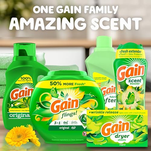 Image of Gain In-Wash Laundry Scent Booster Beads Long-Lasting Fresh Scent Beads All Day Freshness and Odor Protection, Original Scent, 18.2 oz (Packaging May Vary)