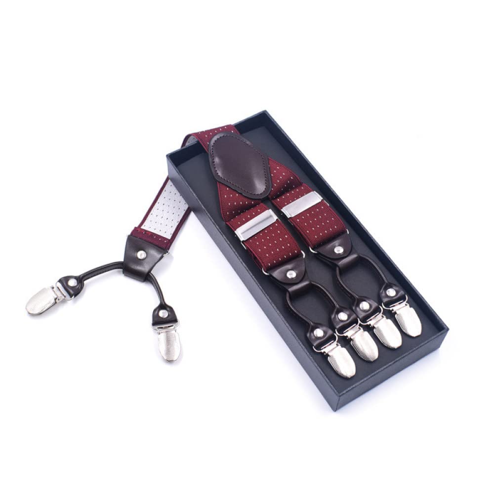 Hombres Tirantes Tirantes， Tirantes de Moda for Hombre, Fiesta de Boda, Formal, Informal, 3,5 Cm de Ancho, Forma Y, 6 Clips, Pantalones elásticos Ajustables, cinturón con Tirantes(Style B)