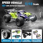 1:18 Échelle 4WD Haute vitesse RC Voiture, 40 KM/H Camion de télécommande hors route pour adultes & Ados - Véhicule électrique tout terrain avec 2 Batteries rechargeables & 2,4 GHz - Idée cadeau (1:18 Échelle)
