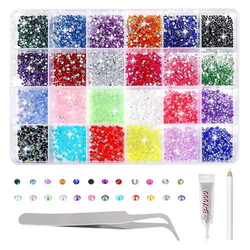Bolosa Resin Rhinestone Kit 24 Colours 2mm and 3mm Flatback Gems