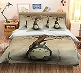 3D Duvet Cover for My Neighbor Totoro 1208 Japan Anime Bedding Pillowcases Quilt Duvet Cover Set Single Queen King 3D Photo Bedding US Romy (Full)