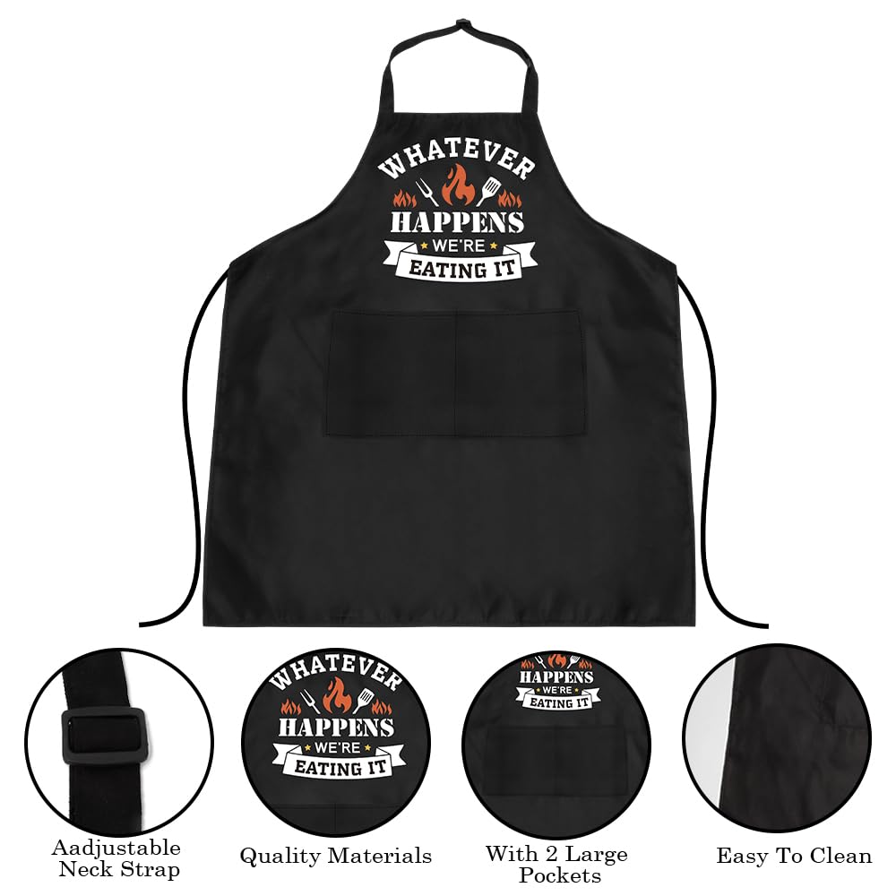 Diulinep Funny Apron for Men & Women, BBQ & Cooking Gift, Adjustable, Polyester, Unisex, Black, Style 2, Style 2 - Image 4