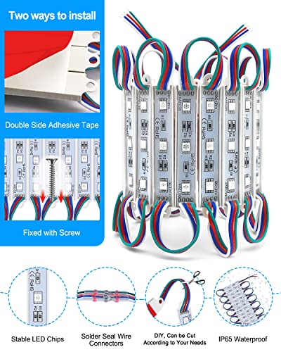 Pomelotree Led Storefront Lights For Business Waterproof Decorative Light For Advertising Letter Signs 4 Set 5050 Smd Window Strip 40Ft 80 Pieces Led Module Lights thumb #1