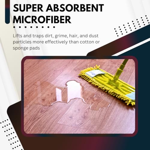 Image of Green Direct Washable Microfiber Mop Head (3 Pack) - Microfiber Replacement Mop Pads 16 x 5.5 Inches for Cleaning of Wet or Dry Floors - Professional Home /Office Cleaning Supplies, Yellow