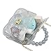 Amamcy Fashion Candy Color Handbag Satchel Mini Pink Purse Jelly Shoulder Bag Crossbody Purse with Pearls Handle Chain Strap(Small)