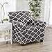 Great Bay Home Furniture Cover Modern Velvet Plush Arm Chair Slipcover, Durable,Lightweight, Strapless One Piece Stretch Chair Cover, Magnolia Collection Slipcover, Velvet Print - Lattice - Grey
