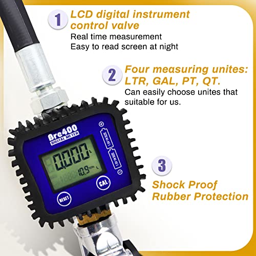 Digital Oil Control Valve Meter Nozzle,Pneumatic Oil Gun with 1/2" inch NPT Inlet,Extrusion