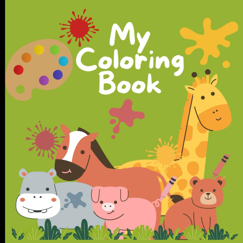 cute animals coloring book: Colorful, entertaining, and educational images for children aged 3-12.