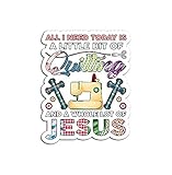 Quilting and Jesus Christian for Quilters Mm - Sticker Graphic - Auto, Wall, Laptop, Cell, Truck Sticker for Windows, Cars, Trucks