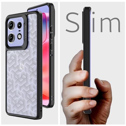 Image of KAPAVER Dazzle Series Back Cover Case for Motorola Edge 50 Pro (TPU+PC) (Stripe Cube-Black)