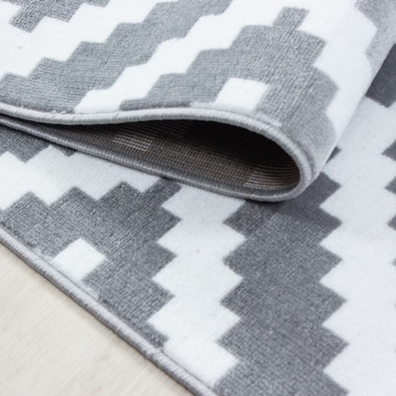 Tapis de salon moderne élégant gris et blanc de haute qualité