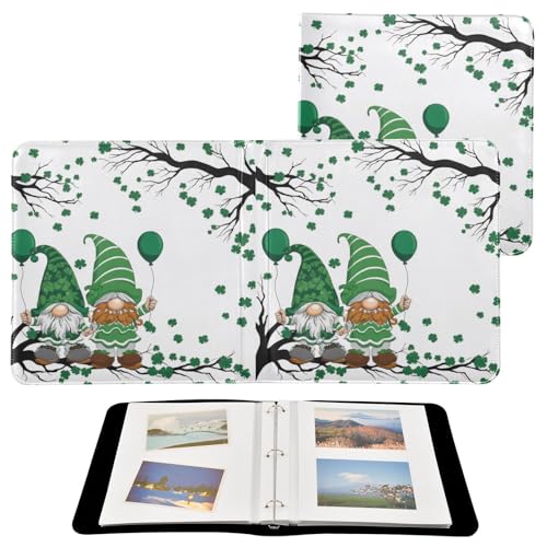 Álbum de Fotos Autoadhesivo DIY con Anillas, Diseño Hoja de Trébol y Gnomo para el Día de San Patricio, 40 Páginas, 8x10 para Recuerdos miniatura 2