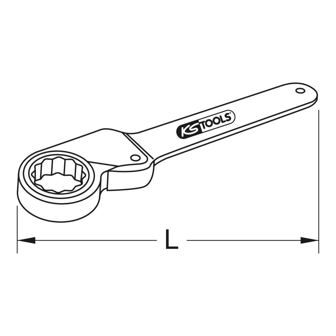 KS TOOLS 962.0119 BERYLLIUM + Friction ratchet with BI-Hexagon ring 19 mm - Image 2