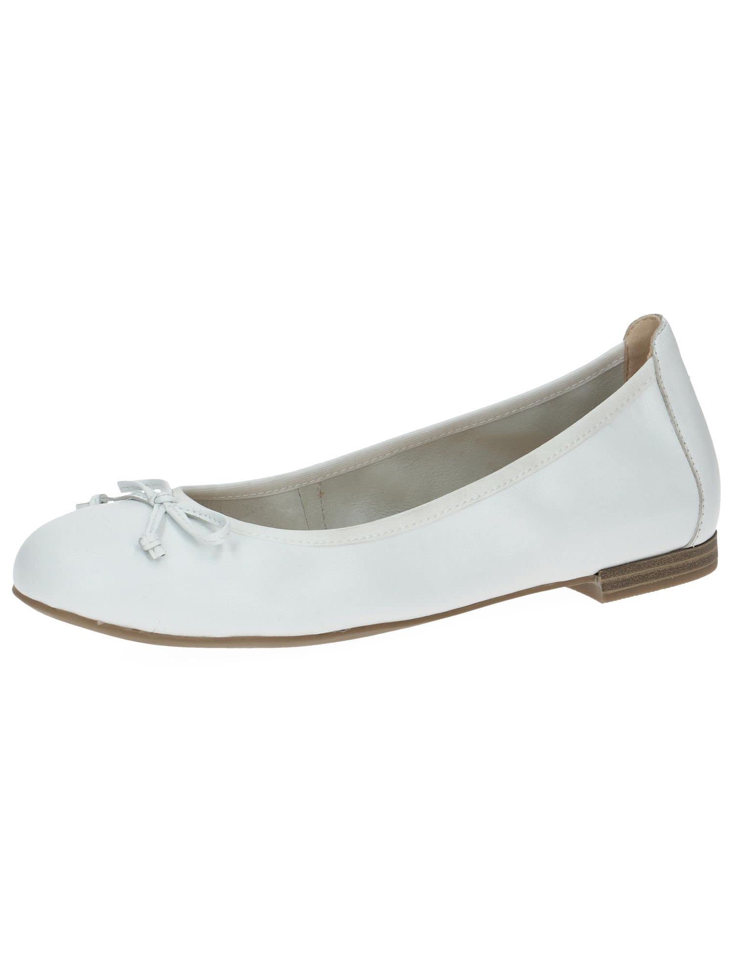 CAPRICE Women's 9-9-22102-20 Ballerina Shoes, White Nappa, 4 UK