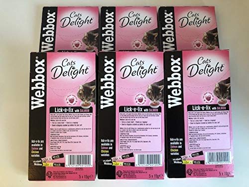 Webbox Lick-E-Lix Saumon avec Oméga 3 & 6 Yoghurty Chat Friandise 5 X 15g (Paquet De 6) - Image 3