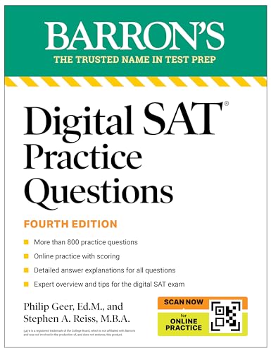 Digital SAT Practice Questions, Fourth Edition: More than 800 Questions for Digital SAT Prep + Tips + Online Practice (2026) (Barron's SAT Prep)