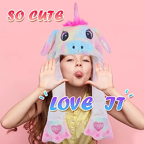 Funny Plush Rabbit Hat Ear Moving Jumping Hats, Cute LED Animal Beanie Cap for Women Girls Cosplay Party Holiday 7