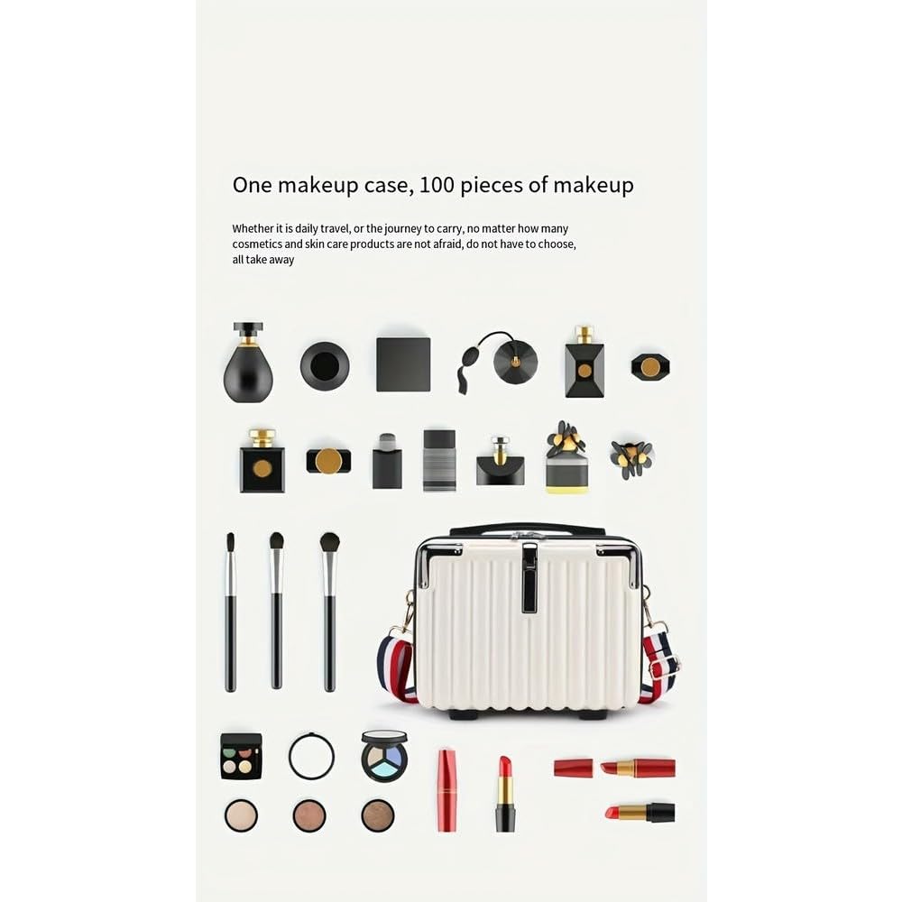 ZBDZSW Petite Trousse de Maquillage Portable réseau Rouge Grande capacité Sac de Maquillage pour Soins de la Peau Sac de Rangement de Maquillage pour Femme Voyage 14 Pouces